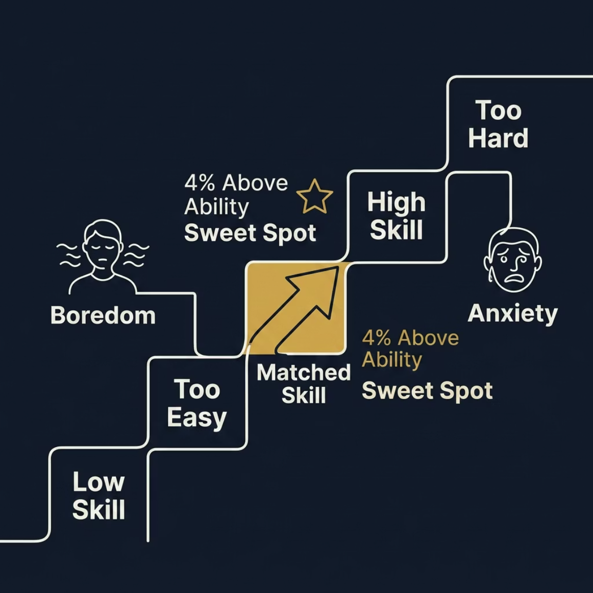 The 4% sweet spot — optimal challenge for flow